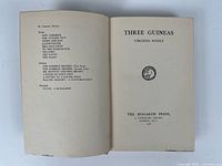 Open book showing title page with 1938 Hogarth Press imprint