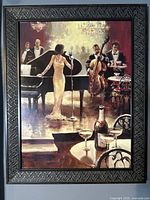 Full view of framed canvas artwork showing image and ornate frame