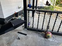 All items grouped: umbrella, peacock tail, butterfly stakes, solar sun ball