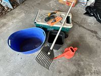 Group shot of cart, tools, containers