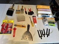 Overview of all painting and drywall items on table