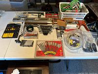 Overview of all tools and supplies laid on table