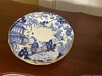 Top view showing pattern and gold rim