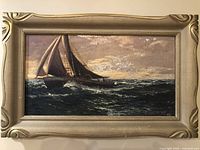 Framed oil painting showing full view