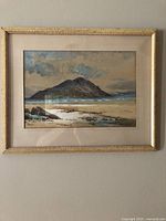 Framed watercolor on wall