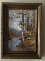 Full view of framed watercolor painting showing subject and frame