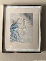 Framed Salvador Dali woodcut overall view