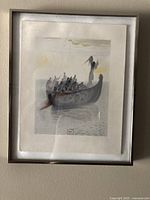 Framed Dali woodcut overall view