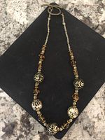 Full view of beaded necklace laid out