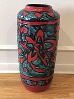 Full view of Scheurich fat lava floor vase showing overall shape and decoration