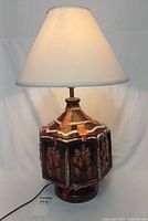 Full view of lamp with shade