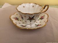 Cup on saucer showing overall design