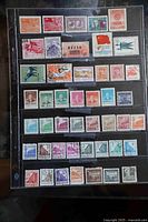 Full view of stock sheet with all stamps displayed