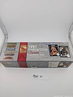 Front view of original 1991 trading cards factory box