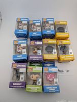 Front layout of all boxed keychains