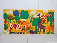 Full frontal view of quilt wall art showing entire design and colors