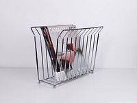 Rack in use with magazines for scale