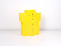 Front view of yellow shirt-shaped lamp unlit