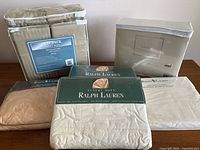 All six packaged sheet sets displayed together