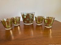 Culver Prado ice bucket with four matching lowball tumblers