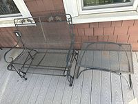 Glider bench and table together