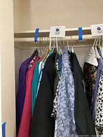 Closet rod with plus-size garments on hangers