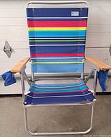 Front view of RIO folding beach chair fully opened