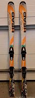 Full front view of ski pair