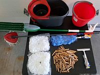 All items arranged on table for overview