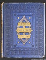 Front cover showing decorative blue cloth binding with gilt title