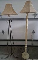 Both floor lamps side by side showing full height and shades