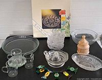 All items grouped on tabletop showing entirety of lot