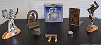 Group shot of all eight metallic Judaica items