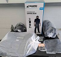 Retail box and all packaged gear displayed on table