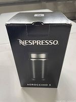 Front of unopened Nespresso Aeroccino 3 box