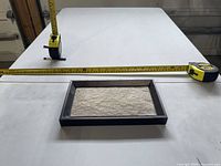 Top view showing full plate and measuring tape indicating size