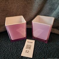 Both square glass vases front view