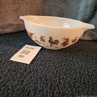 Side profile showing Early American graphics and overall bowl condition