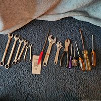 All tools laid out on carpet