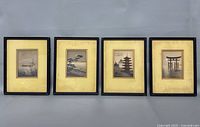 front view of all four framed prints in a row