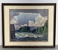 Full view of framed print with mat and frame