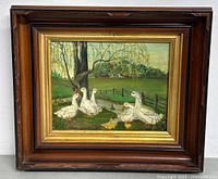 Framed oil painting in full view