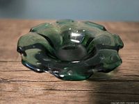 Top angled view showing overall shape and deep green color