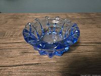 Top view showing ice blue color and starburst rim