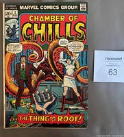 Front cover of Chamber of Chills #3 comic with bag and board