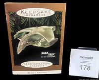 Front of original Hallmark Keepsake box with image of Romulan Warbird ornament