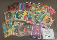 All 25 vintage hockey cards fanned out