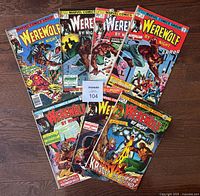 All seven Werewolf by Night comics fanned out