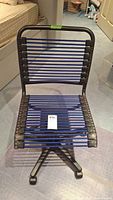 Front view of blue bungee cord office chair