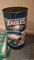 Front view showing Eagles logo and helmet graphic